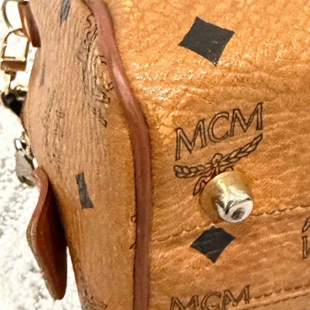 MCM Visetos Monogram Boston Women's Bag w/Crossbody Strap - Picture 3 of 11